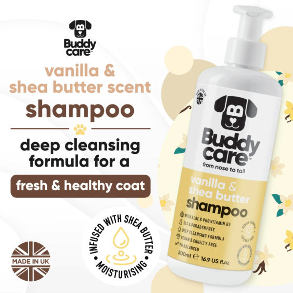 Buddycare Vanilla & Shea Butter Dog Shampoo 500ml - Image 2
