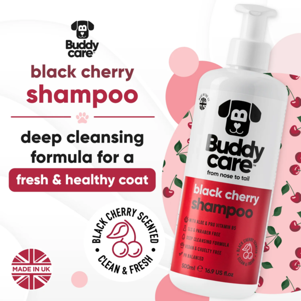 Buddycare Black Cherry Dog Shampoo 500ml - Image 2