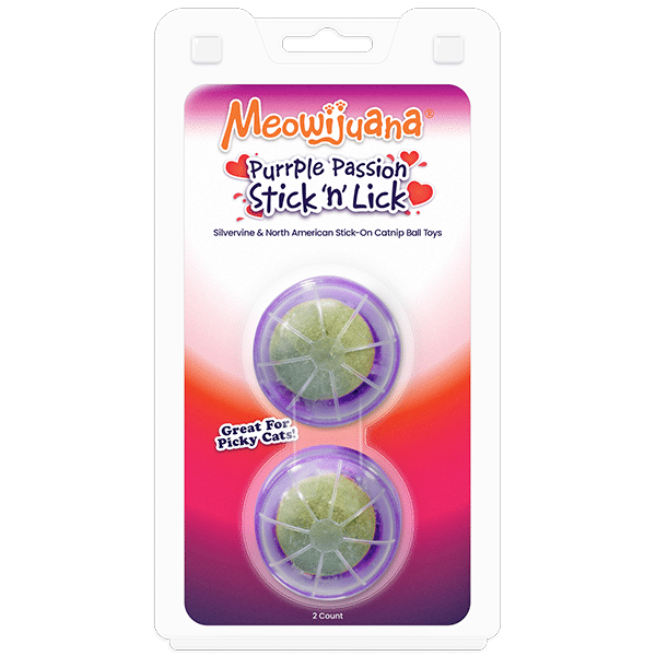 Meowijuana Cat Compressed Catnip Stick'n'Lick Purple Passion 2pk