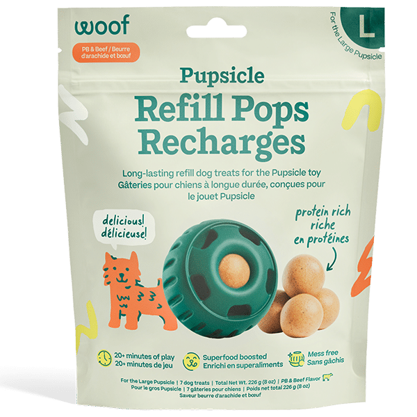 Woof Pet Dog Pupsicle Pops Beef & Peanut Butter Large
